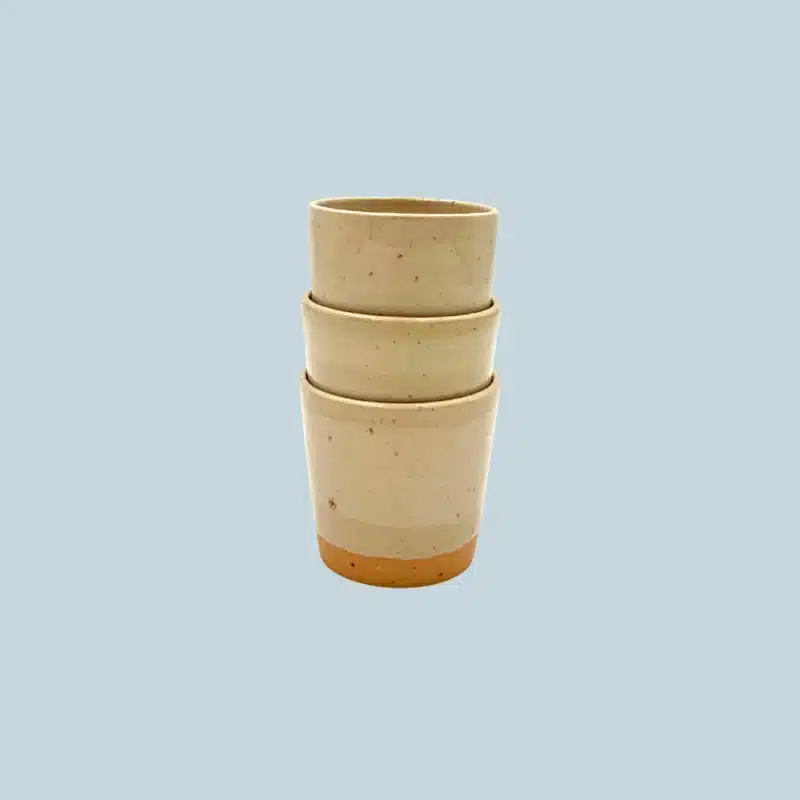 Espresso Ø-kopper fra Bornholms Keramikfabrik i farven 'Stormy Desert'