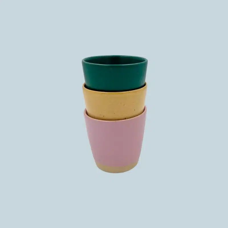 Sæt med 3 Ø-kopper fra Bornholms Keramikfabrik