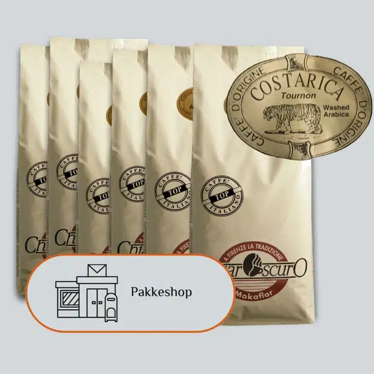 Kaffeklip - 6 kg Costarica Tournon 100% Arabica med fragt til pakkeshop