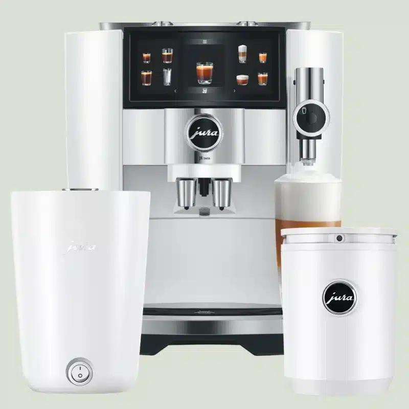 Jura J8 twin Diamond White inklusiv Jura Cool Control 0,6L og Jura kopvarmer