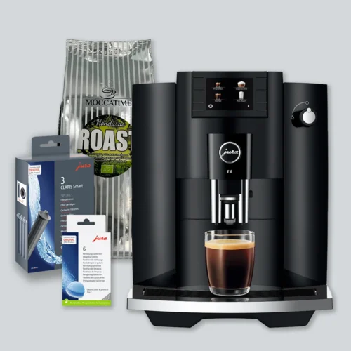 Jura E6 (EC) i farven Piano Black med basistilbehørspakke