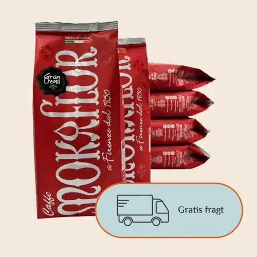Kaffepakke med 6 kg Mokaflor Gran Crema kvalitetskaffebønner.