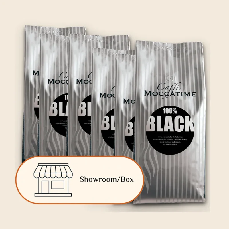 Kaffeklip 6 kilo Moccatime Black espressokaffebønner til afhentning i showroom eller pakkebox