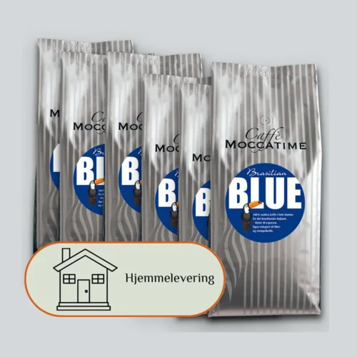 Kaffeklip, 6 kg Moccatime Blue espressobønner inkl. 3 x forsendelse helt hjem til din bopæl.