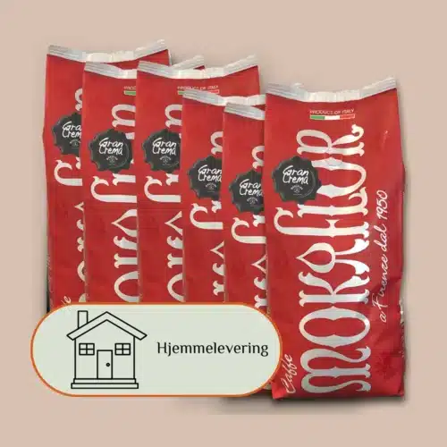Kaffeklip, 6 kg Mokaflor Gran Crema espressobønner inkl. 3 x forsendelse helt hjem til din bopæl.