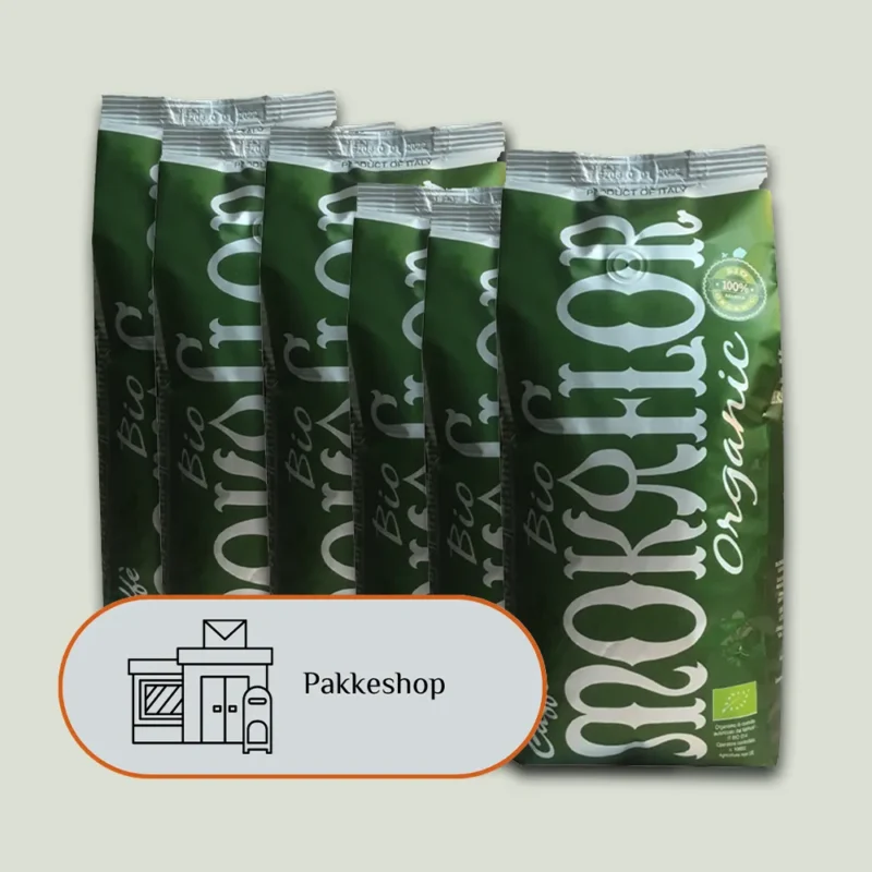 Kaffeklip, 6 kg Mokaflor Organic inkl. 3 x forsendelse til din nærmeste pakkeshop
