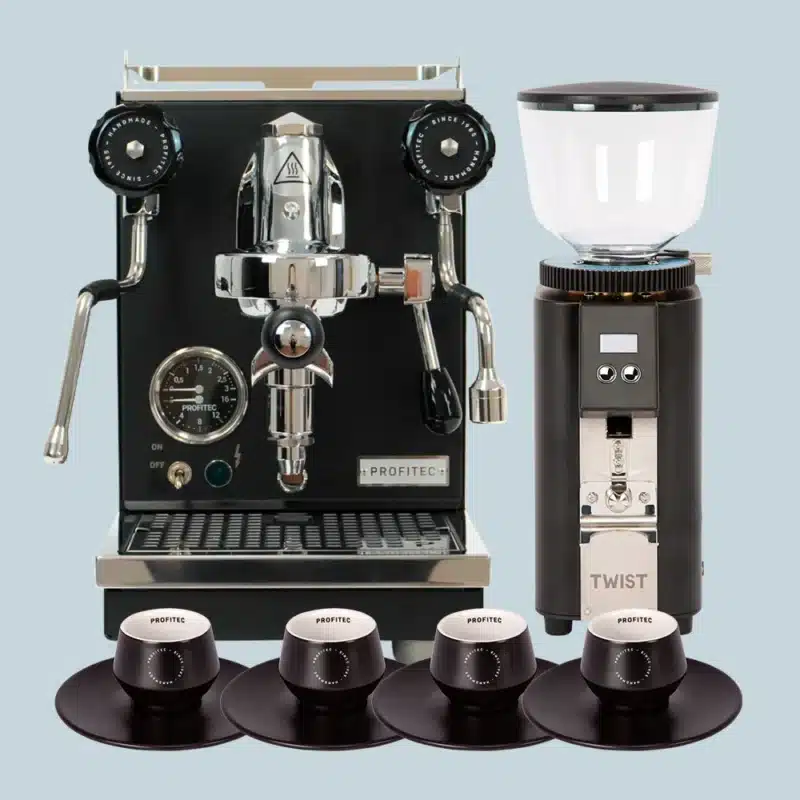 Profitec Pro 400 Black Edition, Profitec Twist A54 og 4 espressokopper