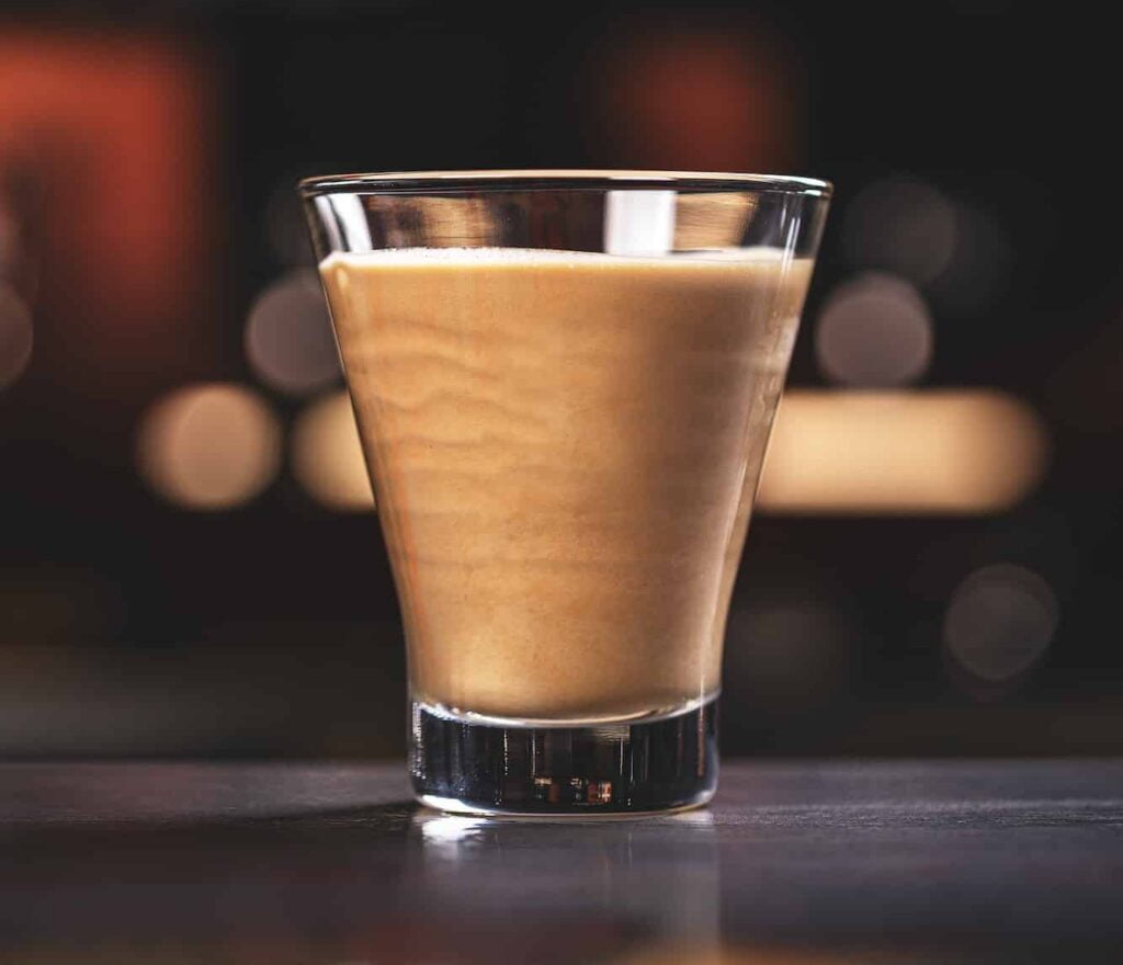 Coffee latte in glass cup